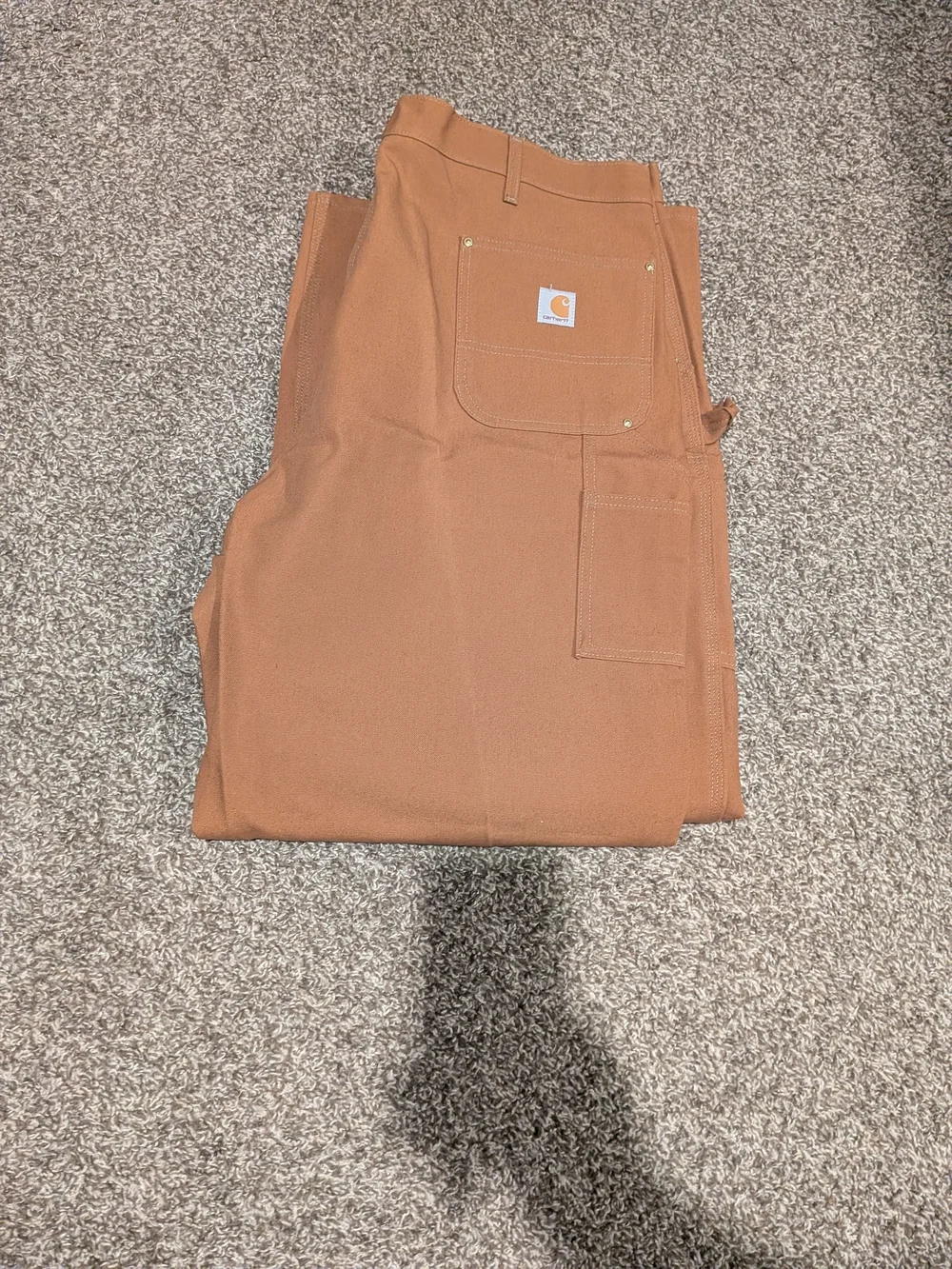 Carhartt Men's Brown Duck Cargo Carpenter Pants Double Leg USA Work Outdoors